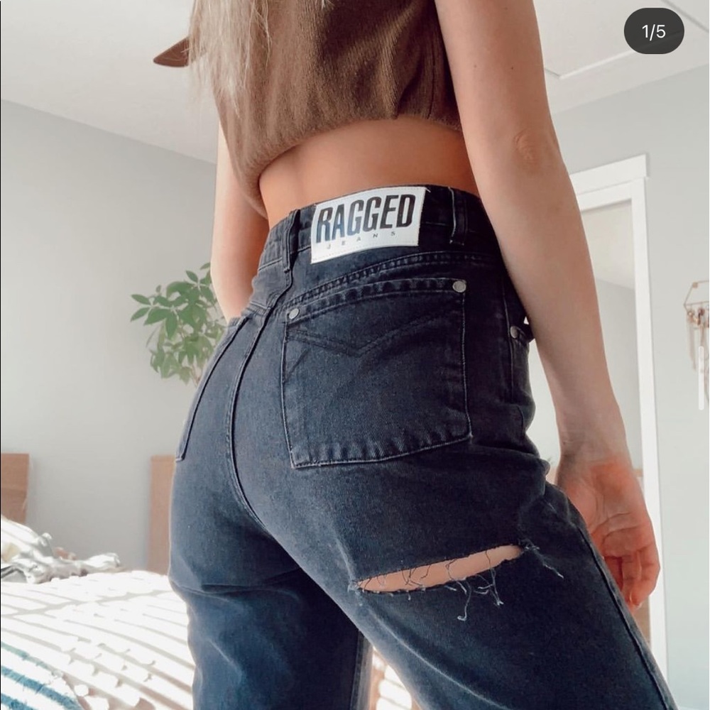 new black ragged jeans